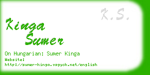 kinga sumer business card